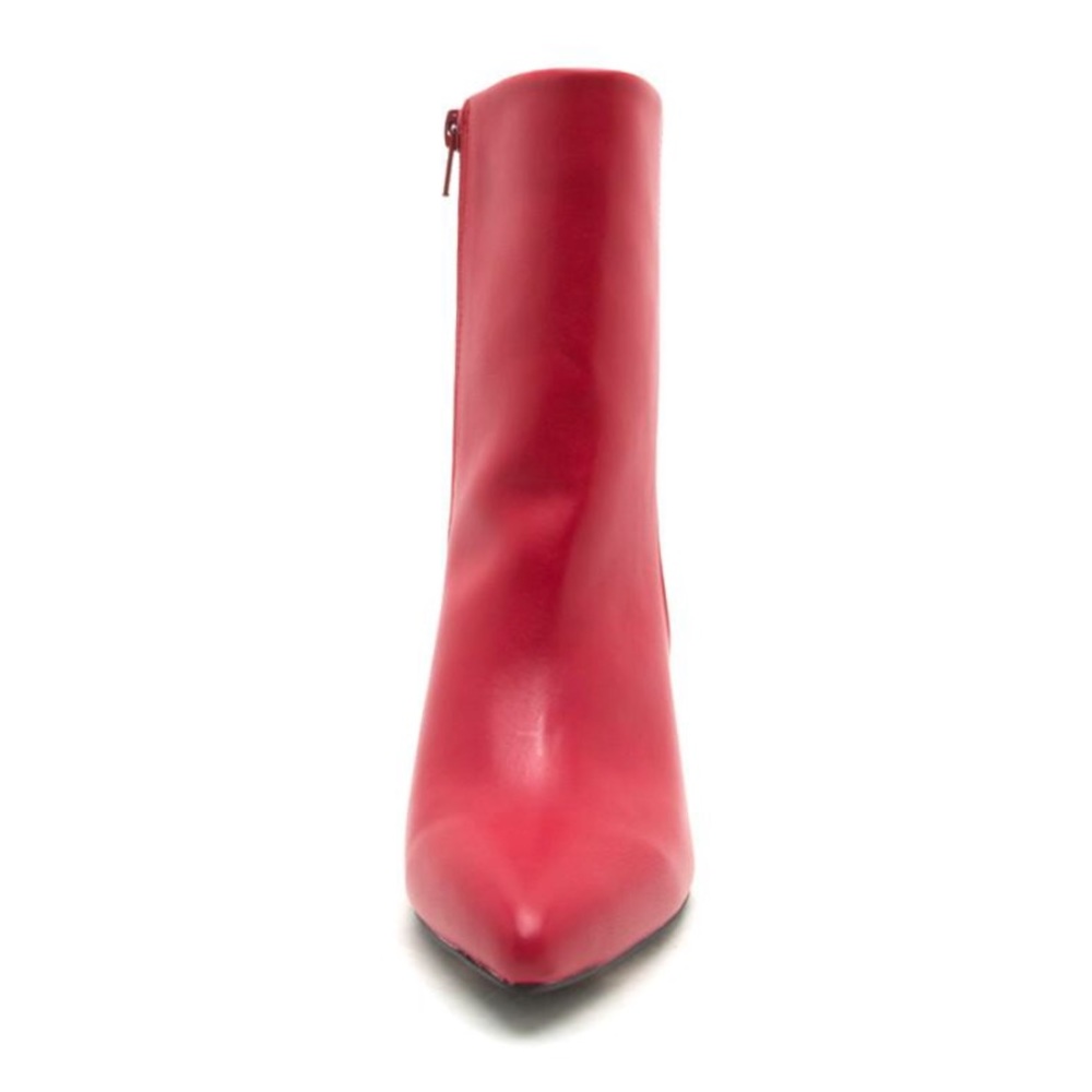 Red Dangerous Babe Kitten Heel Ankle Booties - Picture 7 of 8